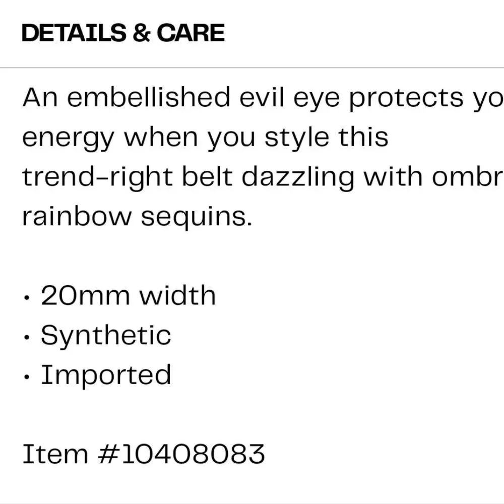 Kurt‎ Geiger London Sequin Evil Eye Belt